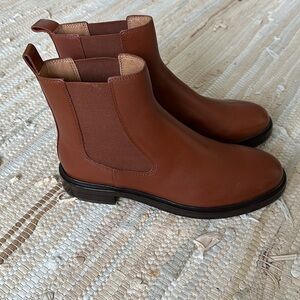 Cognac Brown Leather Chelsea Boot Madewell Size 9.5